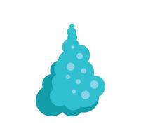 Stylized turquoise christmas tree sparkling with round decorations on white background vector