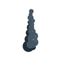 Dark smoke column rising with bubbles, air pollution concept vector