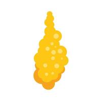 Yellow rising bubbles creating abstract shape on white background vector