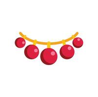 Red coral beads necklace hanging on gold string vector