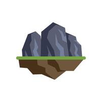 Floating island with rocks and grass representing surreal landscape vector