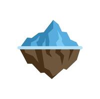 Iceberg floating with hidden underwater part symbolizing problem vector