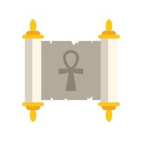 Ancient egyptian scroll showing ankh symbol, representing life and protection vector