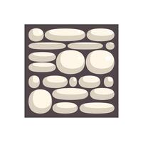 White pebbles forming relaxing pattern on dark background vector