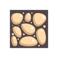 Beige pebbles forming an abstract pattern on dark background vector