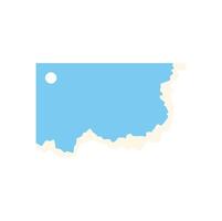 Light blue blank rectangular label tag with hole and ripped edge vector