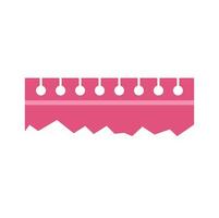 Pink notebook paper with torn edge and holes is showing a blank space vector