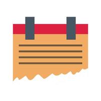 Torn notepaper attached with clips on white background vector
