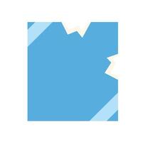 Light blue square breaking apart showing white background vector