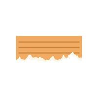 Brown ripped lined paper piece representing note taking and lists vector