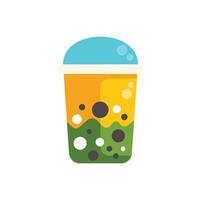 Refreshing bubble tea showing boba pearls and layers of flavor vector