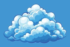 Cluster of fluffy white clouds in ablue sky vector