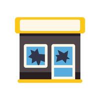Vandalized store with broken windows and door, robbery or disaster aftermath vector