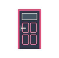 Closed door with frame and handle, modern interior design element vector