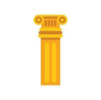 Golden greek column representing classical architecture and history vector