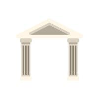 Simple doric entrance with columns supporting triangular roof vector