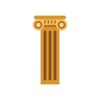 Golden fluted column standing tall representing classical architecture vector