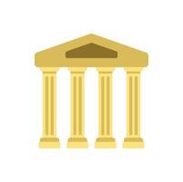 University or bank building with four columns and gable roof symbolizing authority and tradition vector