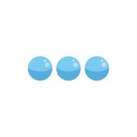 Three loading blue balls representing progress or buffering status vector