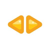 Double arrow icon pointing to the left symbolizing previous item vector