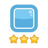 Blue app icon receiving five star rating representing customer satisfaction vector