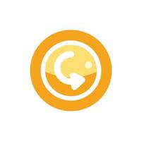 Orange undo or redo icon showing refreshing action vector