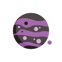 Jupiter like planet rotating in the solar system with a moon vector