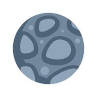 Grey planet with craters floating in space vector