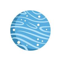 Blue planet rotating in outer space showing its wavy surface vector