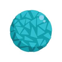 Turquoise sphere showing triangular pattern reflecting light vector