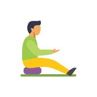 Man doing seated forward bend stretch exercise on mat vector