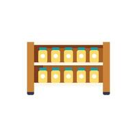 Supermarket shelf displaying jars of honey or jam vector