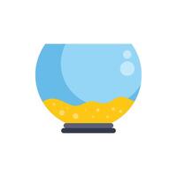 Empty fishbowl with sand and water displaying tranquility vector