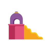 Colorful playground slide with dome structure for children fun and recreation vector