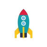 Rocket ship launching to space representing startup business and innovation vector