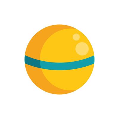 Yellow fitness ball with teal stripe representing healthy lifestyle