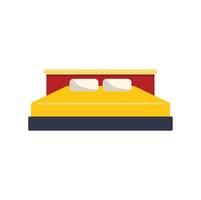 Comfortable double bed with yellow sheets and pillows inviting relaxing sleep vector
