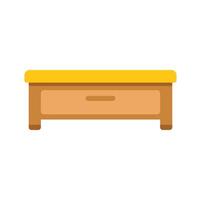 Wooden bedside table with yellow top and drawer is standing in the room vector