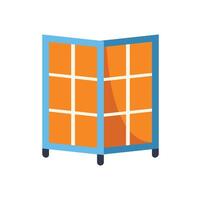 Folding room divider creating privacy and separating spaces vector
