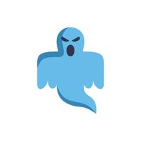Spooky ghost floating with angry expression for halloween decoration vector