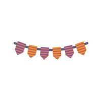 Halloween party string hanging with orange and purple pennants vector