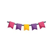 Colorful flags hanging on a string creating festive atmosphere vector