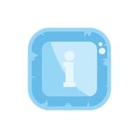 Frozen info button showing information symbol in ice frame vector