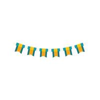 Decorative bunting flags hanging on white background vector