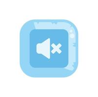 Mute button icon showing sound off setting vector