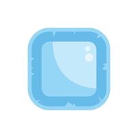 Ice cube melting, forming a puddle, refreshing summer concept vector