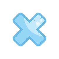 Cartoon x cross mark depicting cancel or delete symbol in sky blue vector