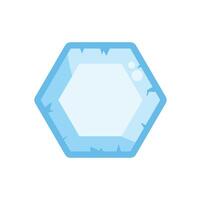 Light blue hexagonal ice crystal representing coldness and winter vector