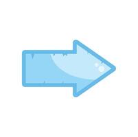 Light blue arrow pointing right with irregular edges vector