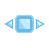 Ice ui game button with triangles pointing left and right vector